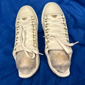 Balenciaga arena sneakers tennis shoes size 36 white leather